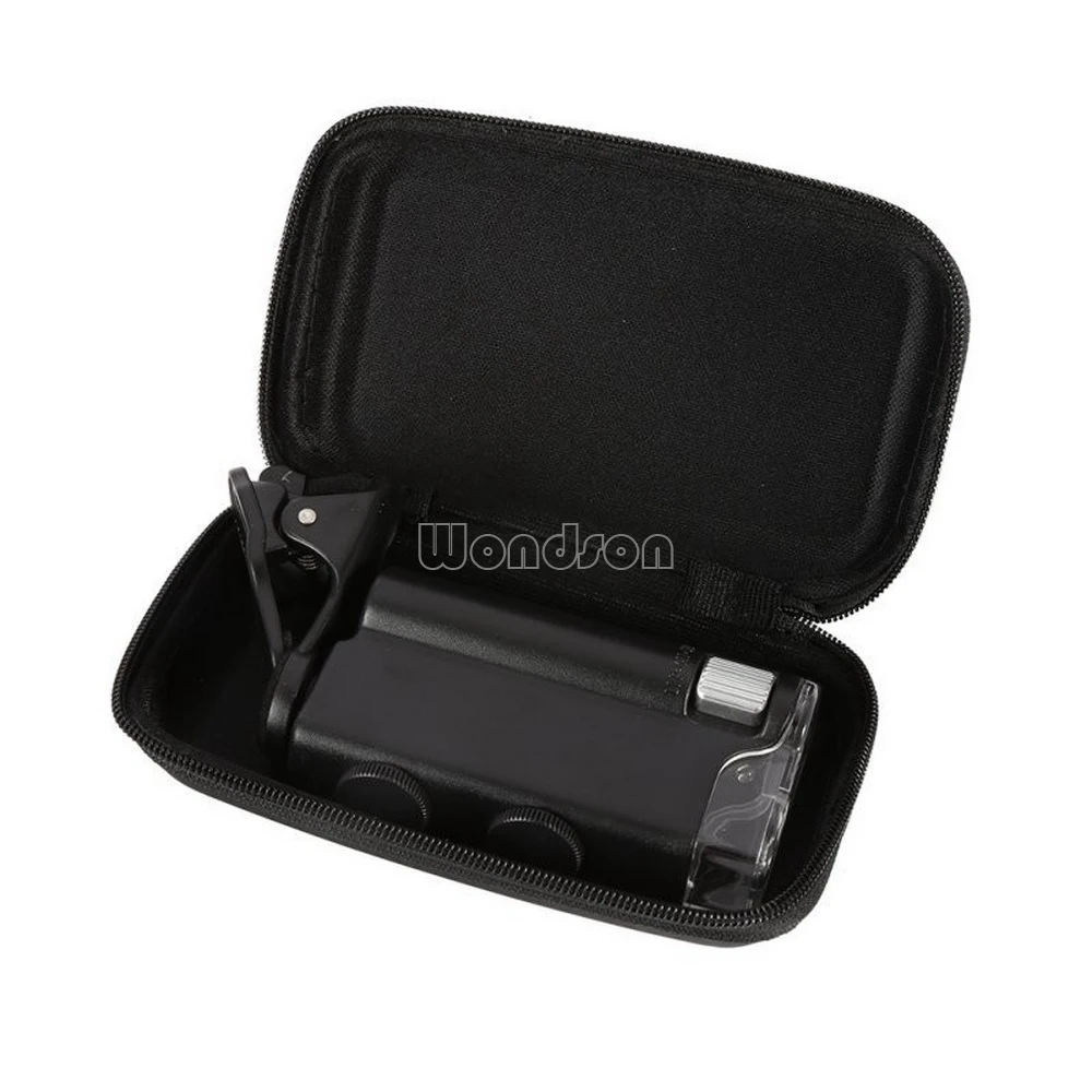 Портативная Лупа для телефона, увеличительное стекло для ювелирных изделий Gem 60-100X, регулируемый микроскоп, увеличительное устройство со светодиодной подсветкой и УФ-светом