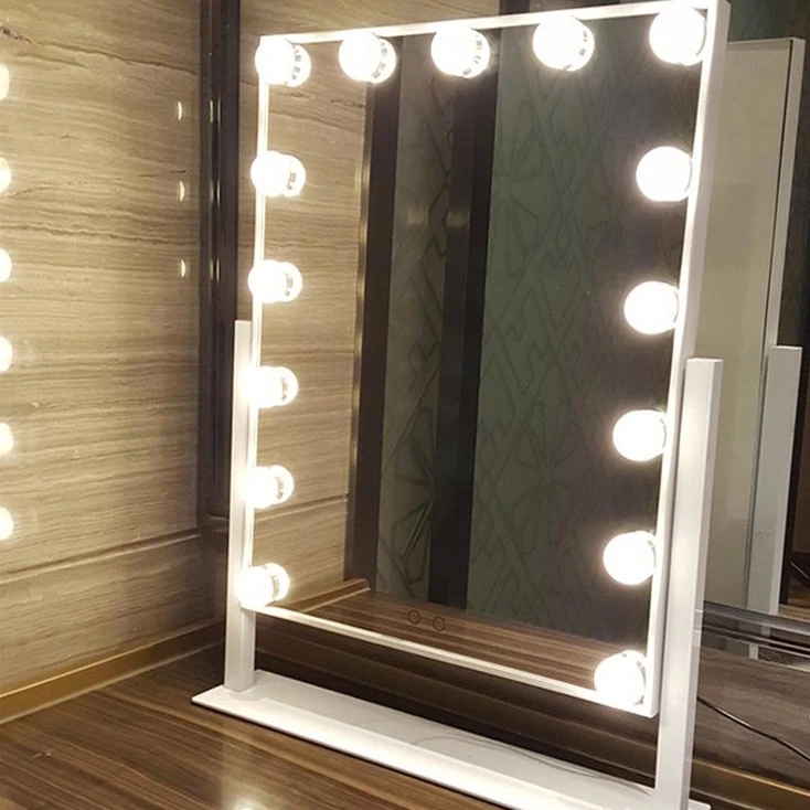 Espejo de maquillaje, luz LED de escritorio, luz de relleno grande, espejo  de tocador, espejo de escritorio, espejo de belleza con bombilla