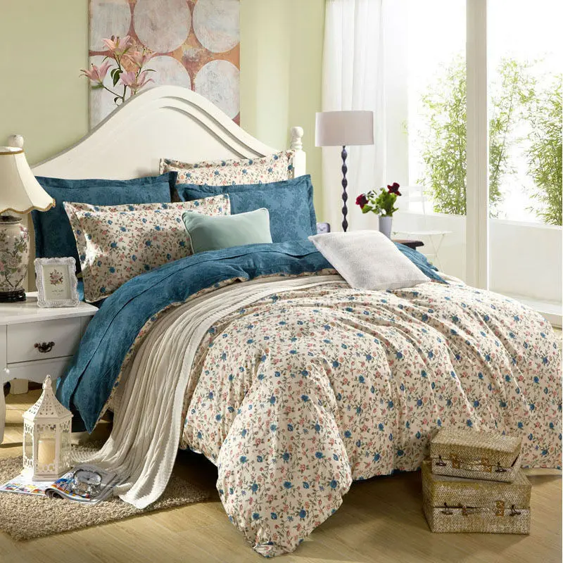 Regal 100% Cotton top Gold Medallion 4 pcs King Queen Comforter Bedding Set