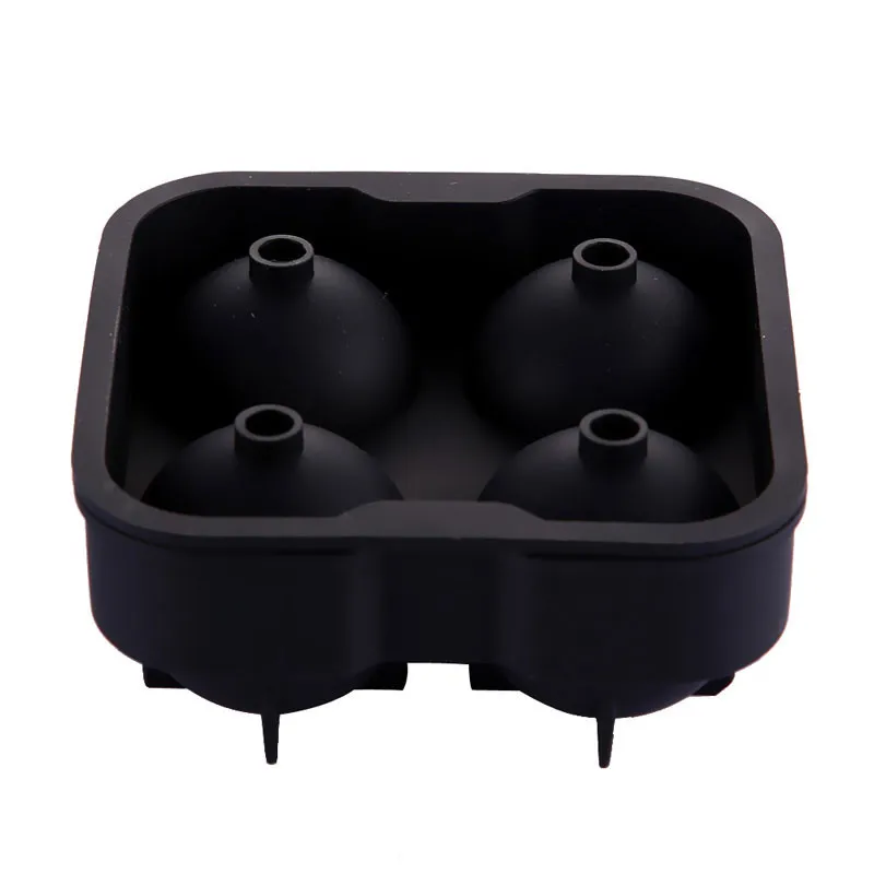 Cocktail Whiskey Ice Ball Maker Ice Cube Tray 4 Large Silicone Ice Molds  Maker Kitchen Bar Accessories