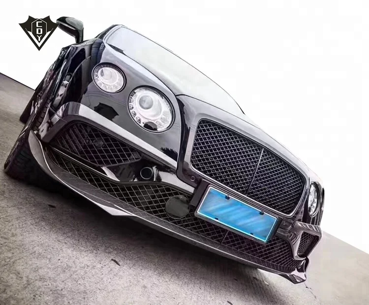 New High Quality Carbon Fiber Bumper Kit for Continental GT 2018 Clip-on Attachment Unpainted Good Fitment