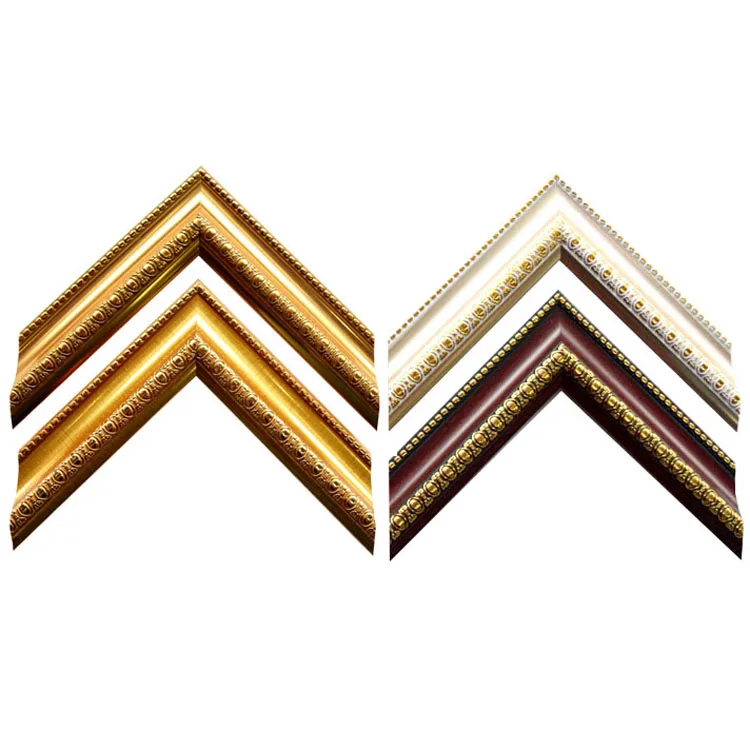 Free Sample Wholesale New Design Gold Fancy Ps Frame Moulding Profile