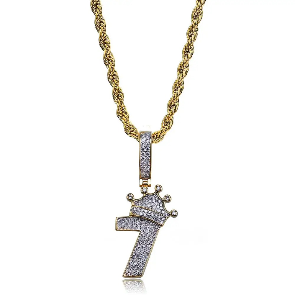Hiphop Plated 18k Gold Number 7 Crown 