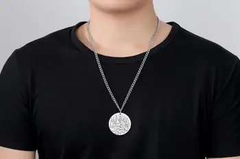 Uomo In Acciaio Inox Tondo Shahada Musulmano Islam Allah ... - Alibaba