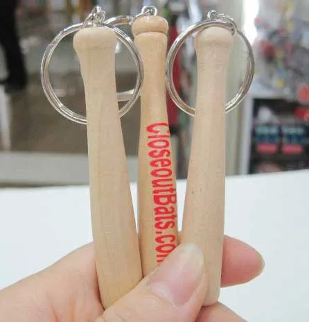 Бейсбольный брелок деревянная мини-бита и бейсбол для ключей подарок любителей