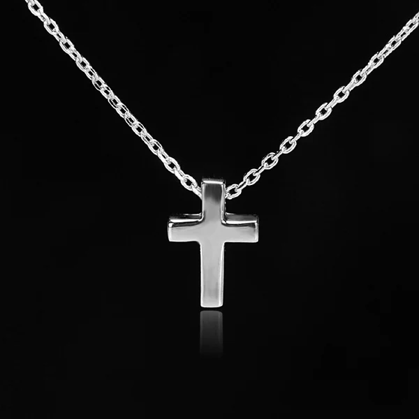Fashion Unisex Women Cross White Gold Plated Crystal Necklace Pendant Chain Gift 