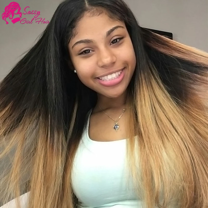 Brazillian Straight Hair Ombre 3 Bundle Best Human Hair Weave Brand Natural Black Blonde Brown Black