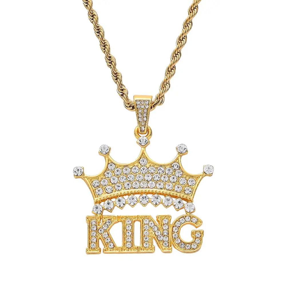 diamond king crown pendant