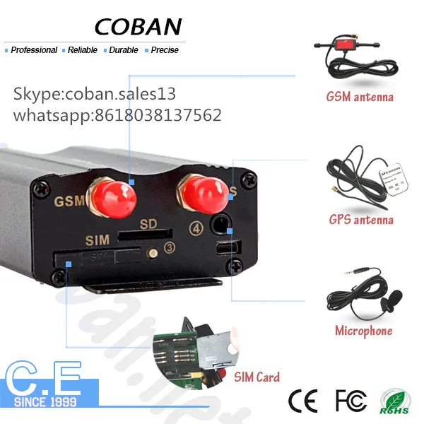Gsm Gps tracker Tk103 Custom Firmware With google Maps on Android IOS APP Gps Vehicle tracker
