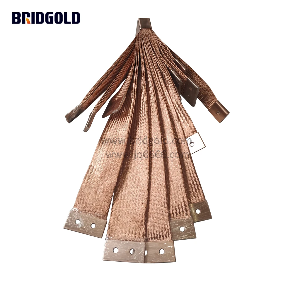 busbar BRIDGOLD Highly Current 5000A Flexible Copper Braid Busbars Electrical Grounding Braid copper braid  grounding wire gro