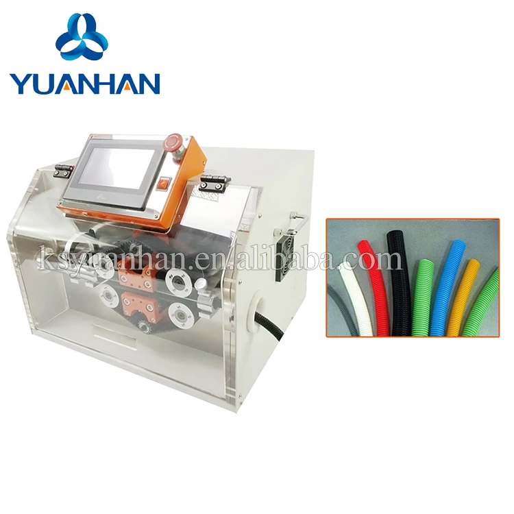 High Precision Tube Cutting Machine With Rotary Blades Knife Corrugated PE PVC Plastic Hose Cutter