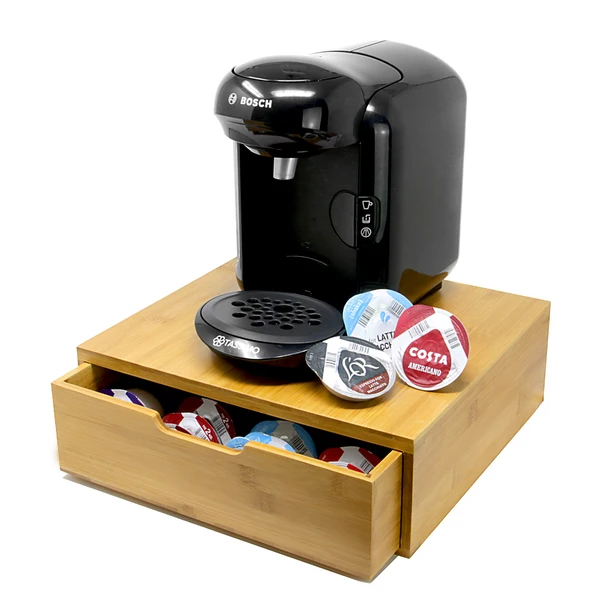 Bamboo Coffee Capsule Organizer Pod Holder