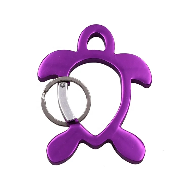 China Hardware Products Factory Retail or Wholesale Promotional Keychain Aluminum Hook Honu Turtle Carabiner Clip