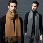 High Quality Soft Cashmere Feeling Long Fashion Man Thick Winter Pashmina Scarf Wholesale