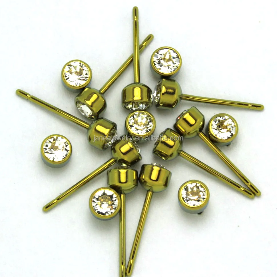 Дешевые ювелирные изделия для пирсинга тела оптом, алмазные анодированные красочные серьги из чистого титана