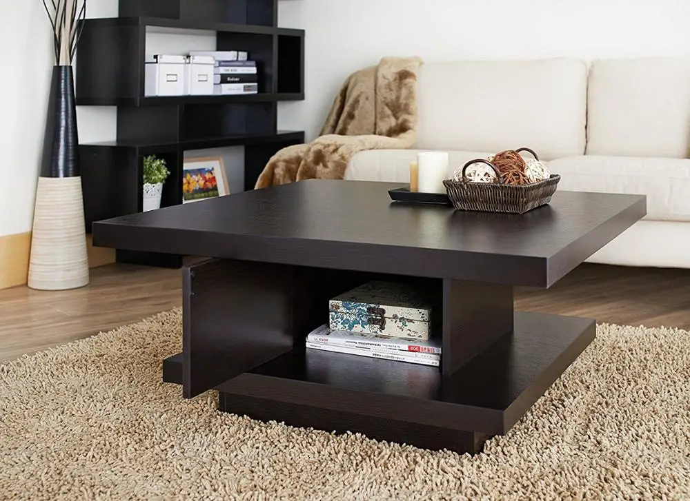 2023 Wooden Square Coffee Table Simple Modern Coffee Table for Living Room Furniture