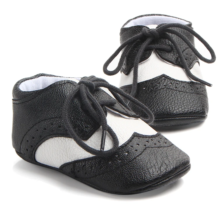 Cool TPR sole leather baby dress shoes for boys