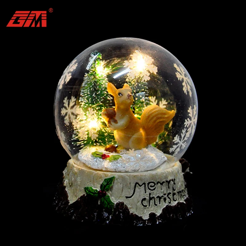 wedding favors Christmas decoration glass crafts artificial snow globe with battery for sale