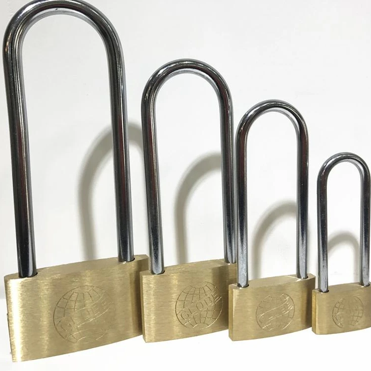 MroMax Brass Padlock, Keyed Alike, 60mm Wide Brushed Finish Long Harden Shackle, Waterproof Rust-Proof Door Lock Long Beam Lock For Drawer, Gym, Cabinet, Warehouse, 4Pcs - View #7