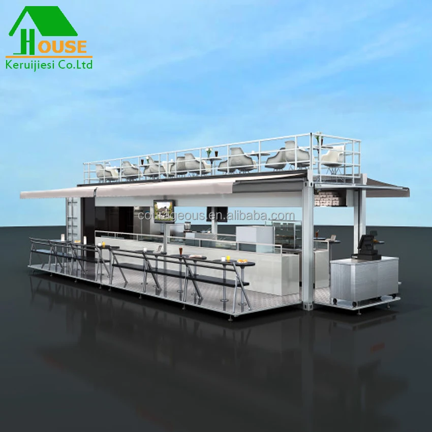 Fast Food Kiosk, Shipping Container Juice bar Easy Assemble Shipping Container House Coffee Bar