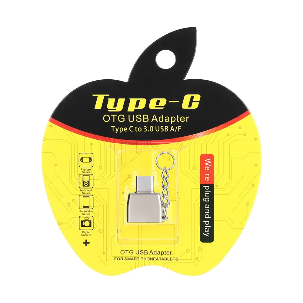
Портативный OTG-адаптер из цинкового сплава с цепочкой для ключей высокого качества 
