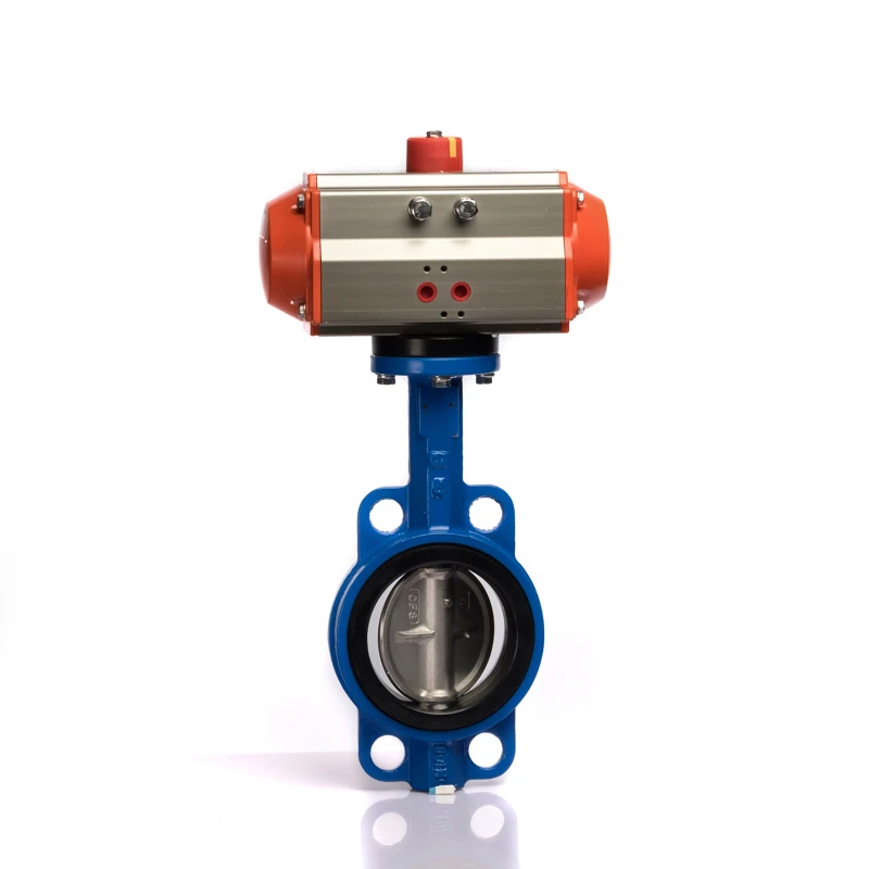 Low Price DN50 Wafer Connection 10 Inch Stainless Steel Pneumatic butterfly Valve
