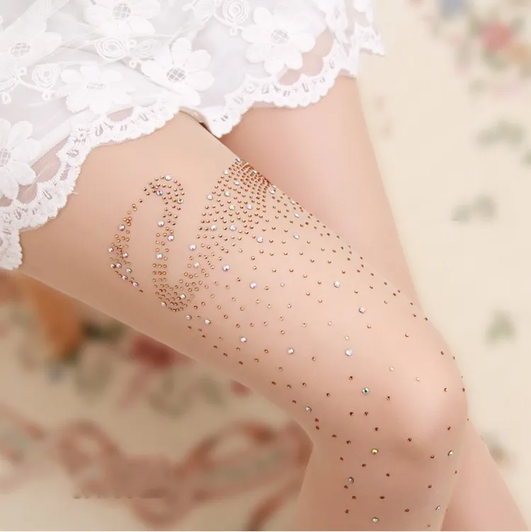 Women Pantyhose Butterfly Printed Sexy Sheer Thin Long Stockings Tights  Summer