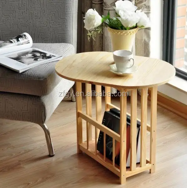 small coffee table with magazine rack