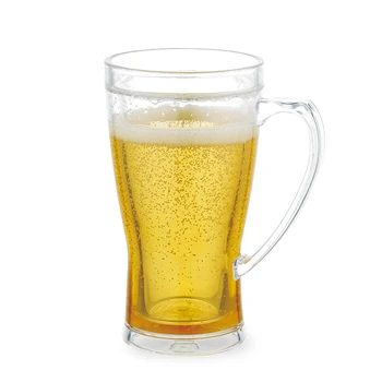 Double wall gel frozen drinking cup frosty cup with handles enjoy beer