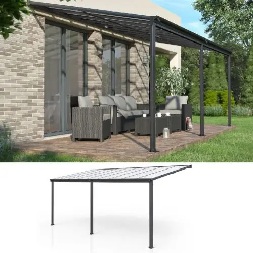 Aluminum Attached Solid Shade Sail Carport