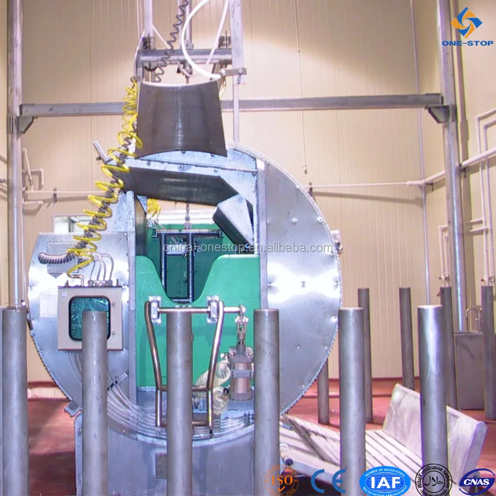 Muslim cow head fixed pneumatic reverse halal slaughter box