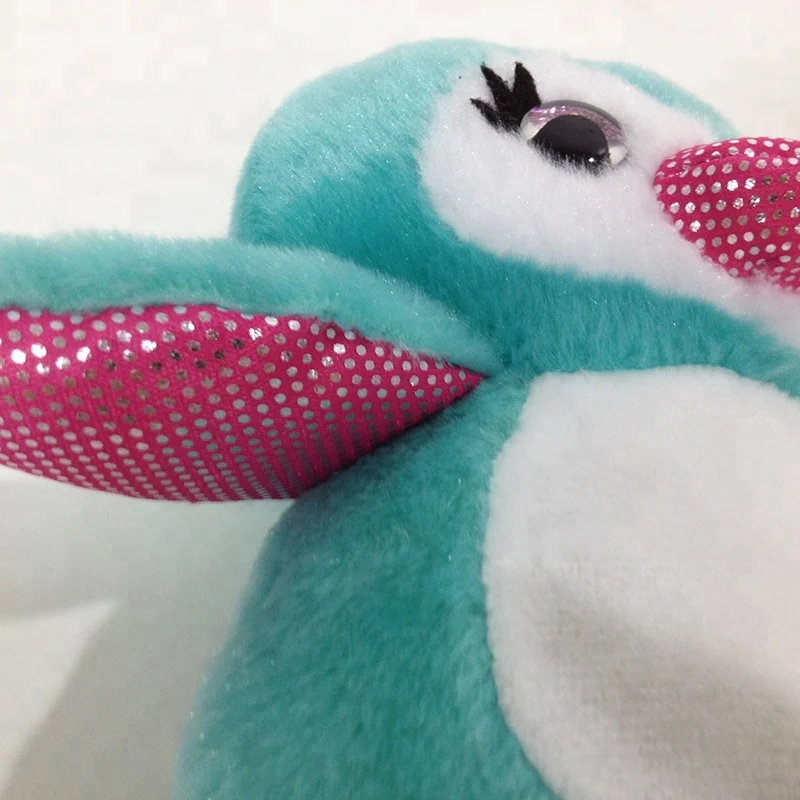 Plush Stuffed Penguin Soft Toy Doll With Glitter Big Eyes and Flower on Head