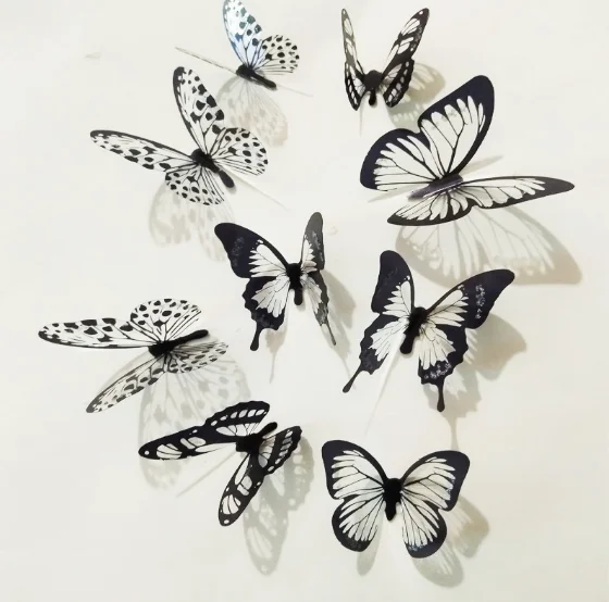 18pcs 3D Butterfly Decor Colorful Wall Stickers Decals Crystal Multi Colors