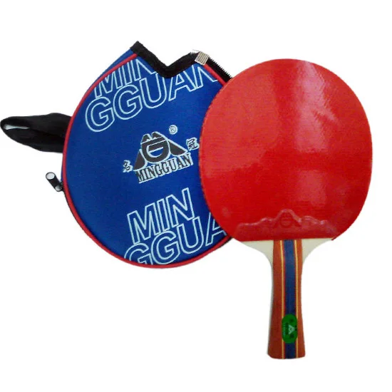 Многоцветная Высококачественная длинная ручка прыща из тополя резины оптовая продажа профессиональная 3-звездочная ракетка для настольного