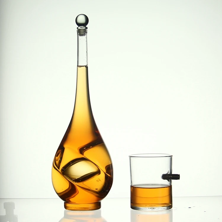 AIHPO07 Special Gift Custom Fancy Warped Shaped Empty Sale 750ml Glass Wine Bottles for Liquor