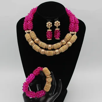 Queency High Quality African Wholesale Coral Beads Bridal Jewelry Sets Wedding Indian