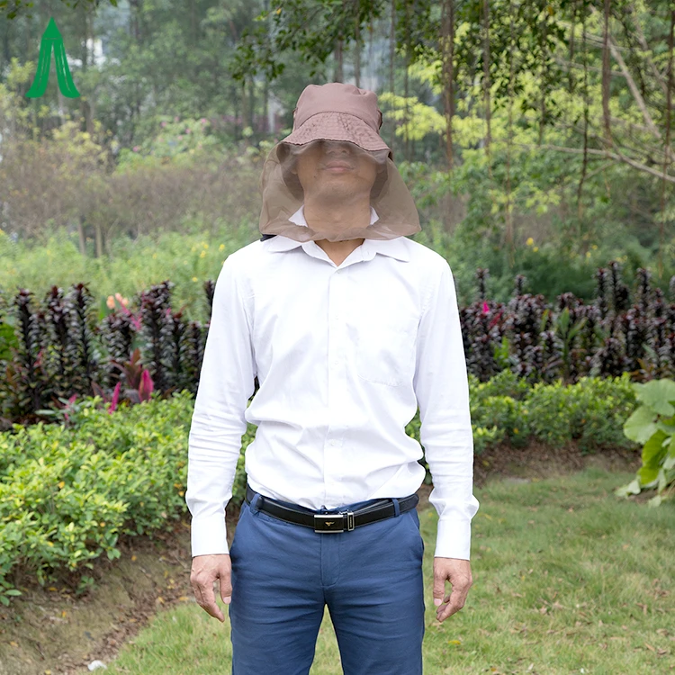 Mosquito Head Net Treated Customized Full Cover Protected Polyester Mosquito Net Hat