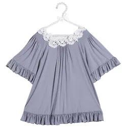 Высококачественный однотонный топ с оборками для маленьких девочек с белым кружевом