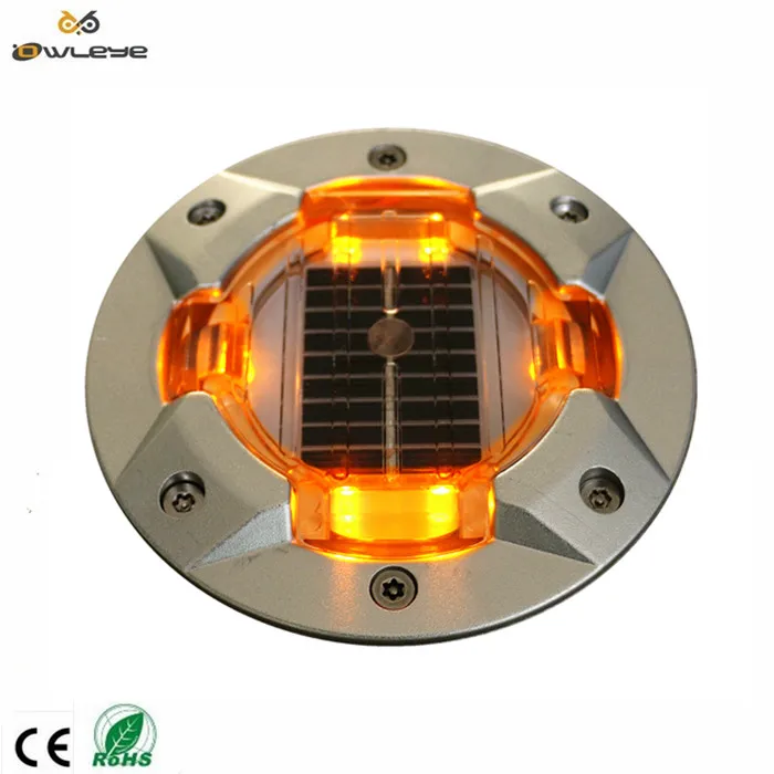 GPS Led Cat Eye  Signal Heavy Duty Embedded Underground Light Synchronized Flash Solar Road Stud