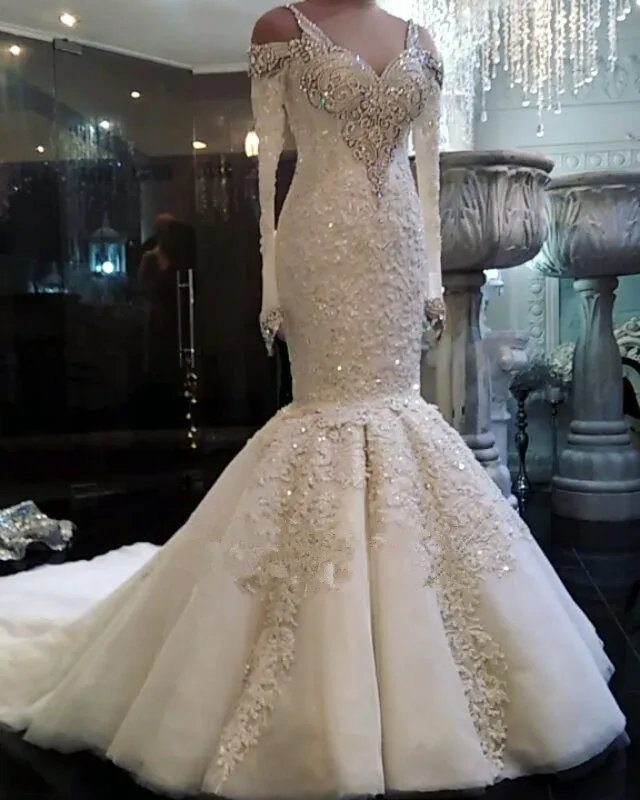 Mermaid Long Sleeves Wedding Dresses 21 Lace Crystal Bridal Gowns Online Bridal Dress African Mermaid Wedding Gown Buy Wedding Gown Mermaid Wedding Gown African Mermaid Wedding Gown Product On Alibaba Com