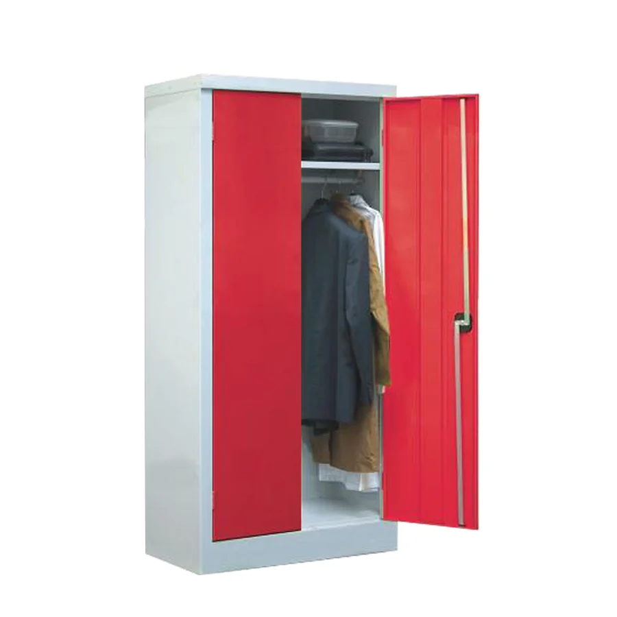 Современный стальной шкаф для мебели Двухстворчатая дверь спальни стальная подвесная одежда