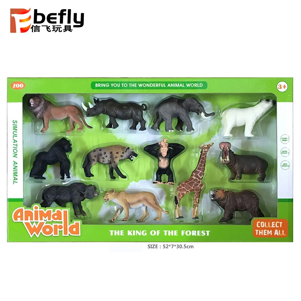 12 generi misti 3d modello figurine di plastica animale selvatico giocattolo per i bambini educativi