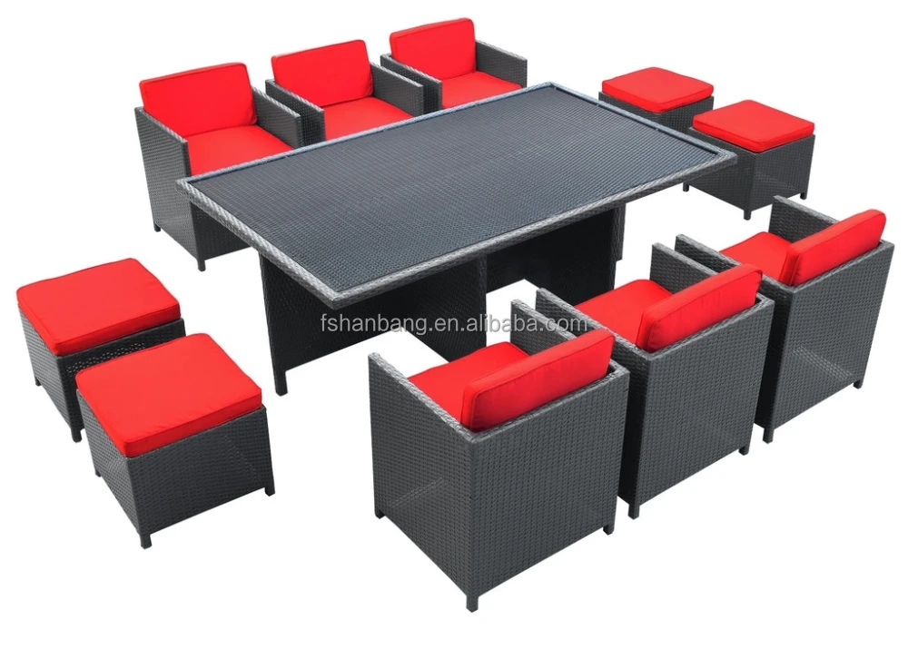 Contemporary Outdoor Wicker Patio Rattan Cube Garden Set for Park Use
