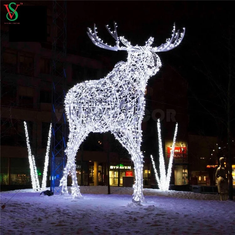 クリスマスデコレーション照明付き3DトナカイモチーフLEDビッグムース
