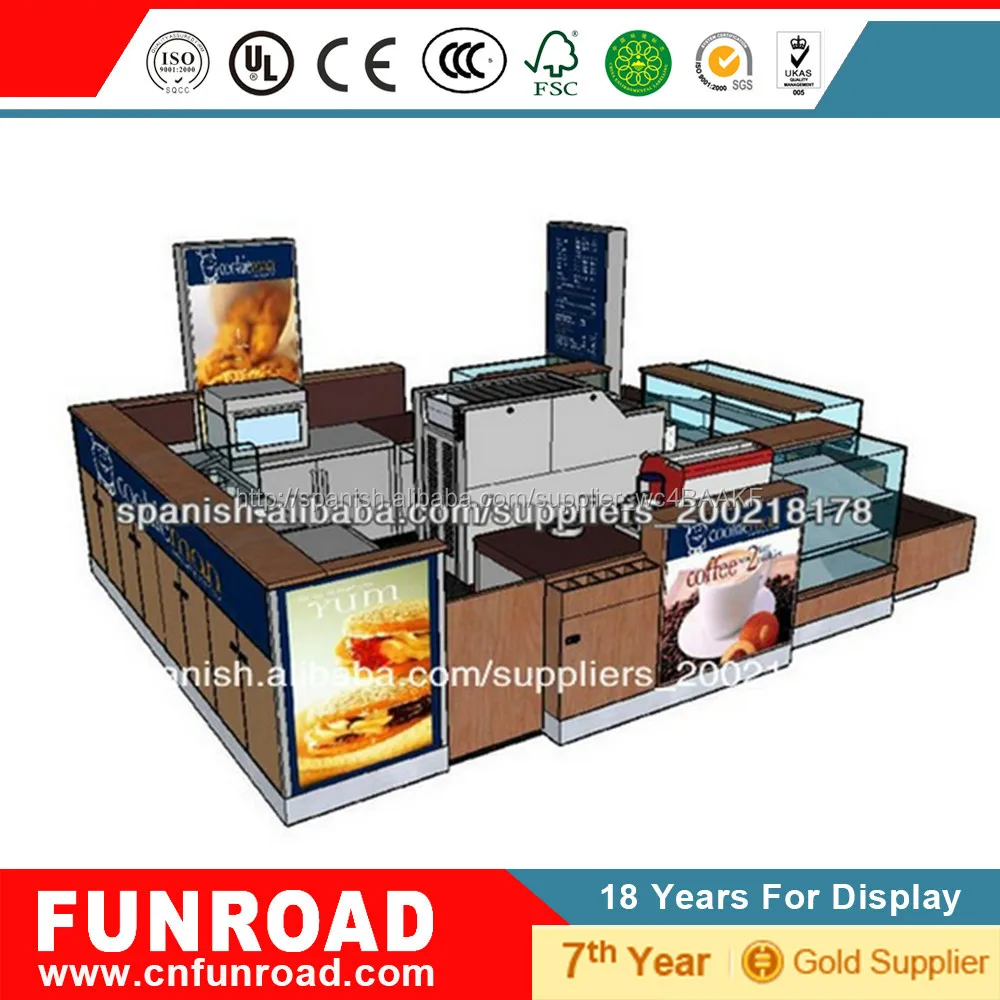 Mini Cafeteria Diseño Por El Centro Comercial Kiosk Con Refrigerador Para  Cafeteria En Centro Comercial Vente Caliente - Buy Kiosk Con Refrigerador  Para Cafeteria En Centro Comercial De China Product on 