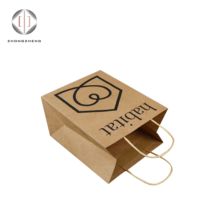 Перерабатываемая биоразлагаемая упаковка из крафт-бумаги, Подарочный пакет для покупок с витой ручкой