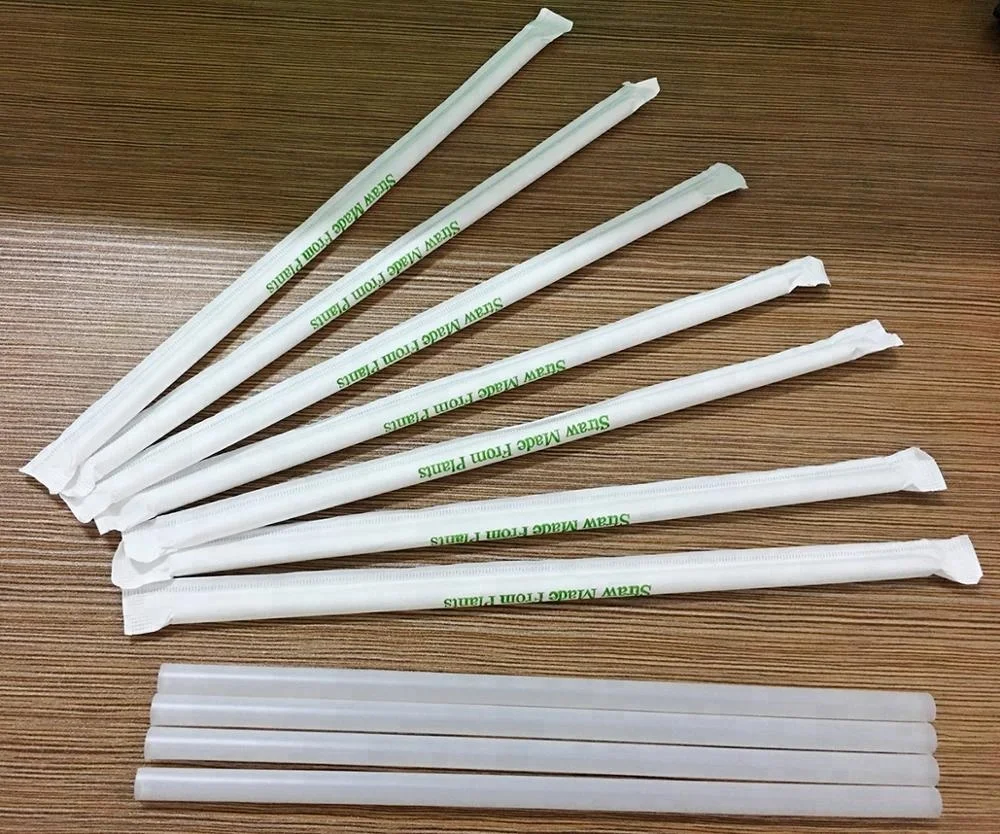 100 Compostable Pla Material Biodegradable Drinking Straight Straw