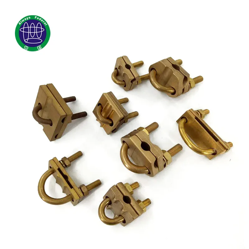 2 Bolts Ground Rod Copper Brass Bronze Wire Clamps - China Clamps,  Grounding Clamp