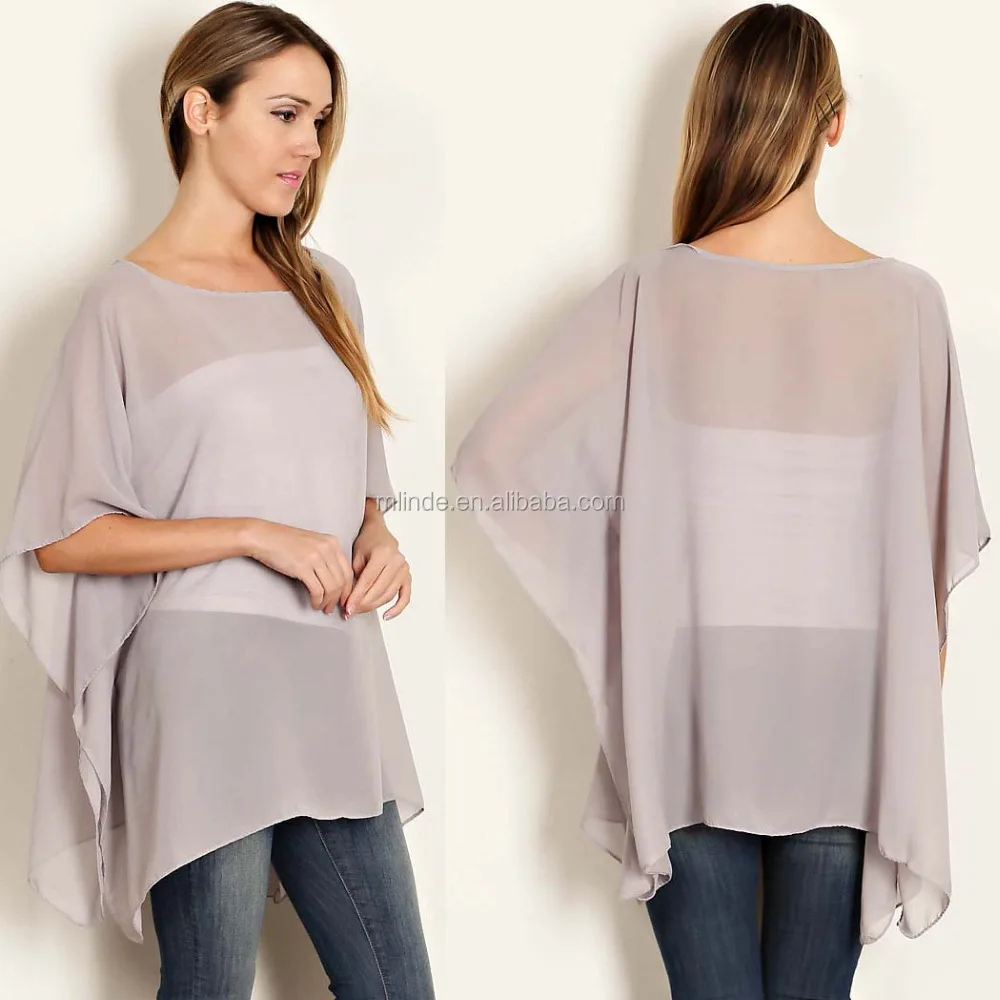 chiffon poncho tops