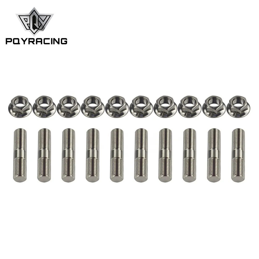 Hypertune 10mm Stainless Steel Exhaust Studs & Serrated Nuts M10x1.25 Stud Conversion Tall Lug Bolts Screw Adapter kit 16Pcs